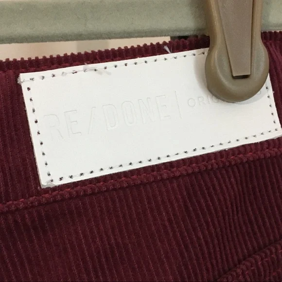 Re/Done Stove Pipe Corduroy Button Fly Pants - Picture 6 of 7